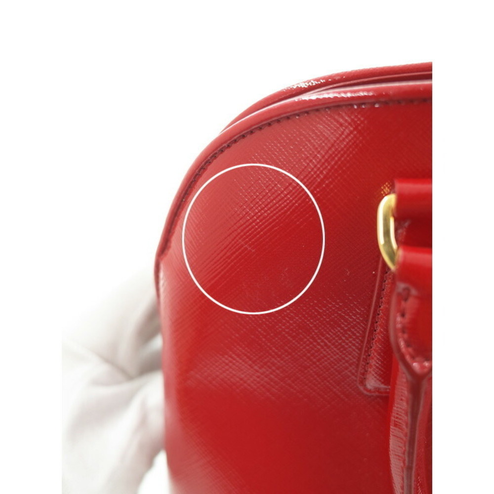 Prada Saffiano Vernice Leather Red satchel vibrant red patent leather - Picture 9 of 9